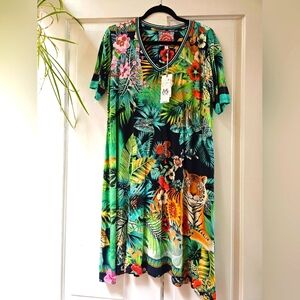 COPY - Johnny Was Janie Favorite Printed Bamboo Blend Knit V-Neck Short Sleeve …